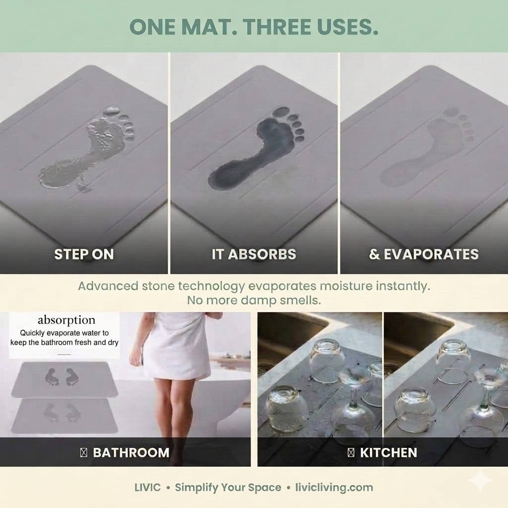 Drying Stone Mat – Diatomite Bath Mat
