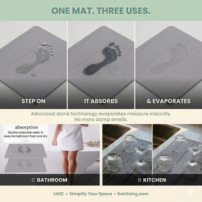 Drying Stone Mat – Diatomite Bath Mat